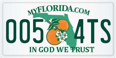 FL license plate 0054TS