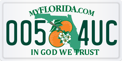 FL license plate 0054UC