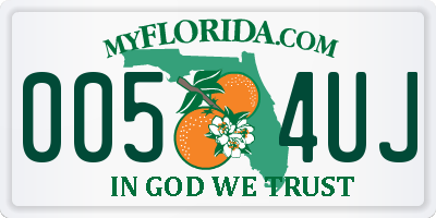 FL license plate 0054UJ