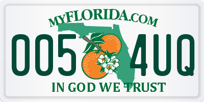 FL license plate 0054UQ