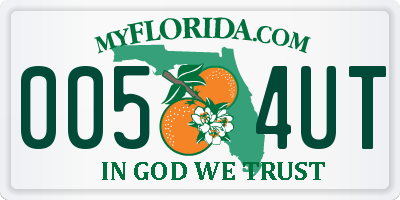 FL license plate 0054UT