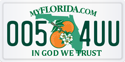 FL license plate 0054UU