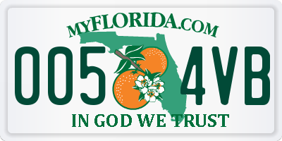 FL license plate 0054VB