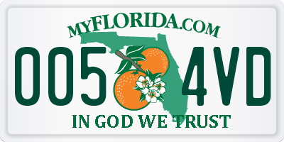 FL license plate 0054VD
