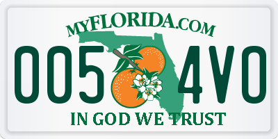 FL license plate 0054VO