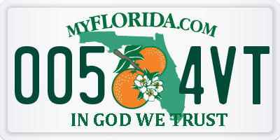 FL license plate 0054VT