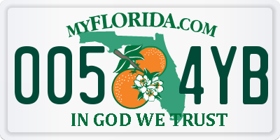 FL license plate 0054YB