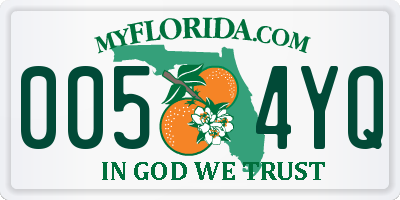 FL license plate 0054YQ
