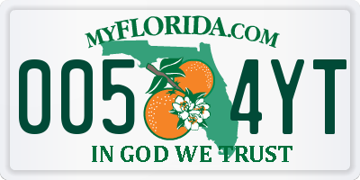 FL license plate 0054YT