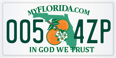 FL license plate 0054ZP