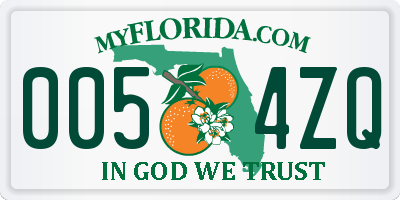 FL license plate 0054ZQ