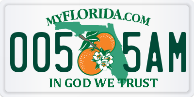 FL license plate 0055AM