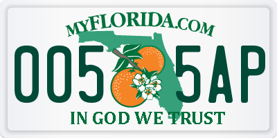 FL license plate 0055AP