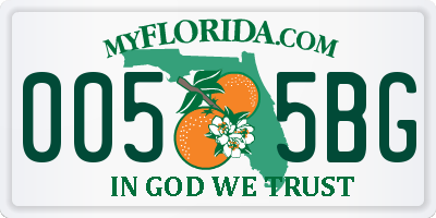 FL license plate 0055BG