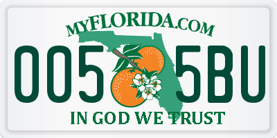 FL license plate 0055BU