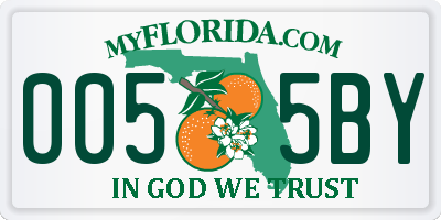 FL license plate 0055BY