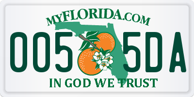 FL license plate 0055DA