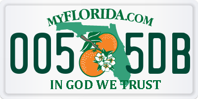 FL license plate 0055DB