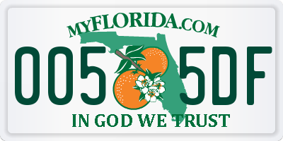 FL license plate 0055DF
