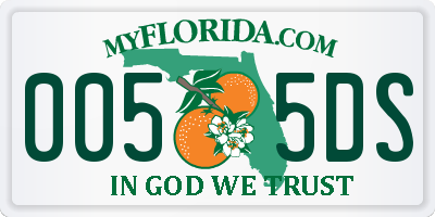 FL license plate 0055DS