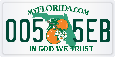 FL license plate 0055EB