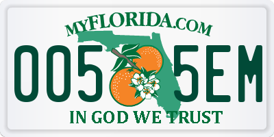 FL license plate 0055EM