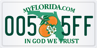 FL license plate 0055FF