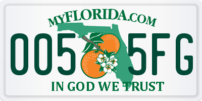 FL license plate 0055FG