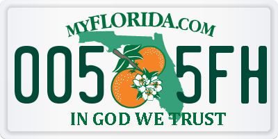FL license plate 0055FH
