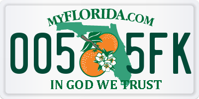 FL license plate 0055FK