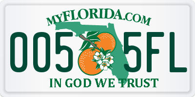 FL license plate 0055FL