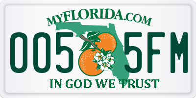 FL license plate 0055FM