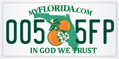 FL license plate 0055FP