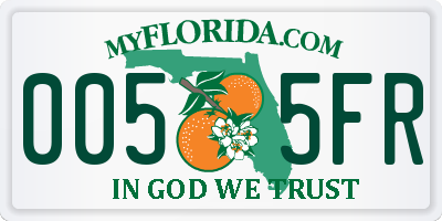FL license plate 0055FR