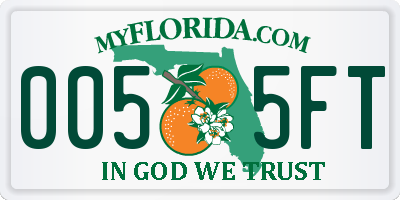 FL license plate 0055FT