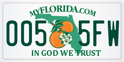 FL license plate 0055FW
