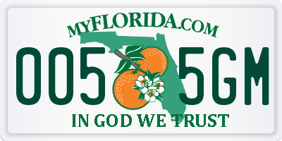 FL license plate 0055GM