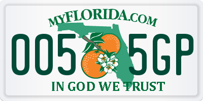 FL license plate 0055GP