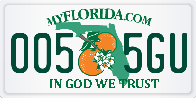 FL license plate 0055GU