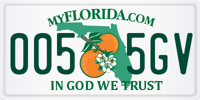 FL license plate 0055GV