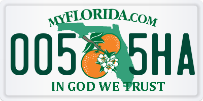 FL license plate 0055HA