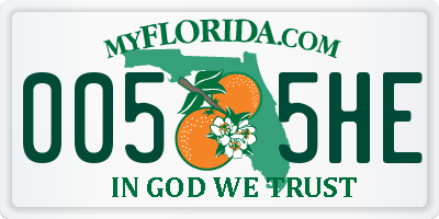 FL license plate 0055HE