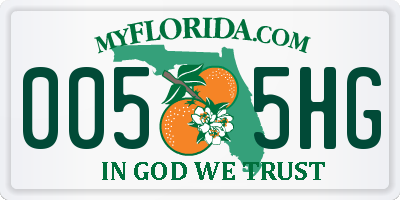 FL license plate 0055HG