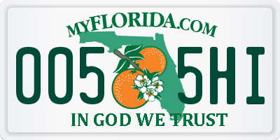 FL license plate 0055HI