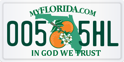 FL license plate 0055HL