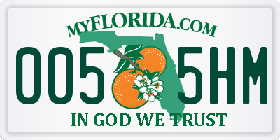 FL license plate 0055HM
