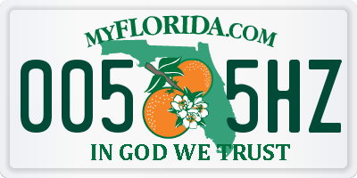 FL license plate 0055HZ