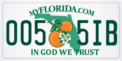 FL license plate 0055IB