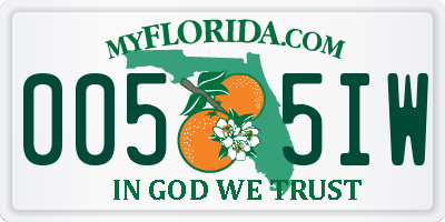 FL license plate 0055IW