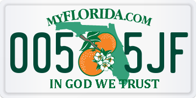 FL license plate 0055JF